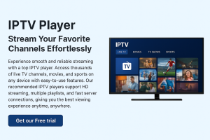 ๐ IPTV Player streaming live TV, movies, and sports in HD with free trial option