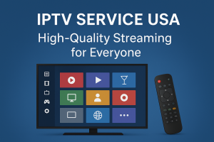 Person watching IPTV service on a smart TV in a living room